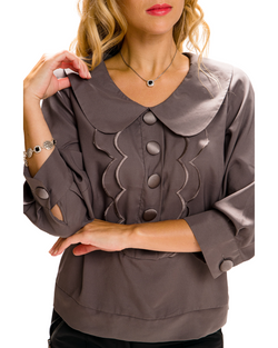 COLLARED GRAY BLOUSE | Claudia D'Armiento.