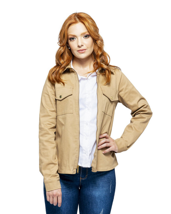 BEIGE JACKET WITH POCKETS | Claudia D'Armiento.