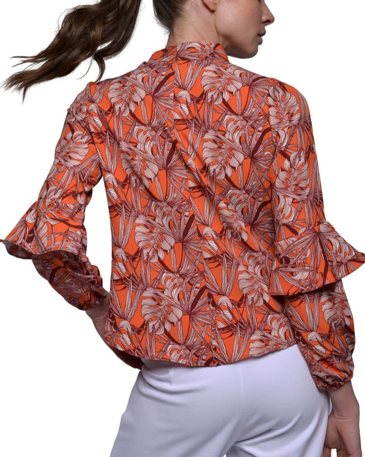 PRINTED TUNIC WITH LONG SLEEVES - TOP | Claudia D'Armiento.