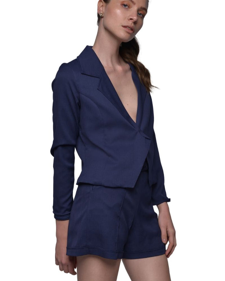 FOUR-SEASON BLAZER JACKET IN BLUE | Claudia D'Armiento.