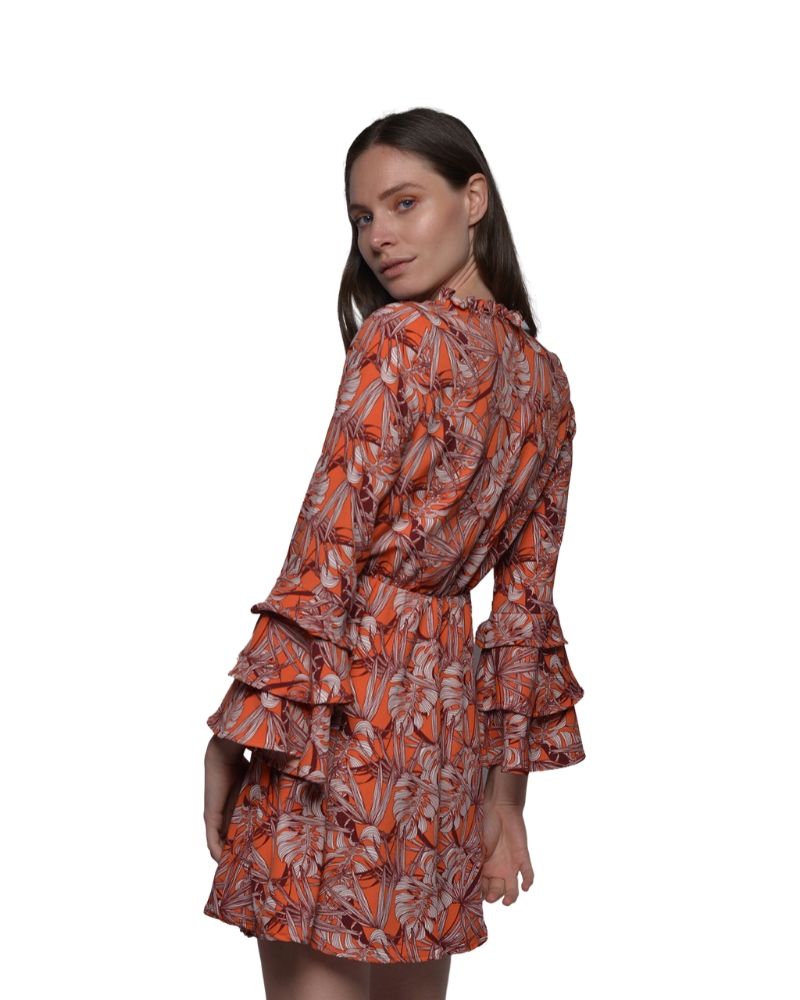 PRINTED DRESS WITH BELL SLEEVES | Claudia D'Armiento.