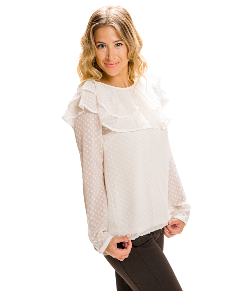 CREME LONG SLEEVE BLOUSE | Claudia D'Armiento.