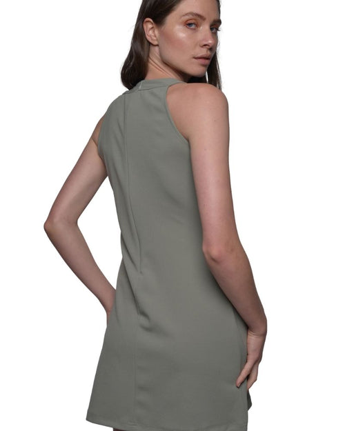 GREEN HALTER DRESS WITH RIBBON ON THE SHOULDER | Claudia D'Armiento.