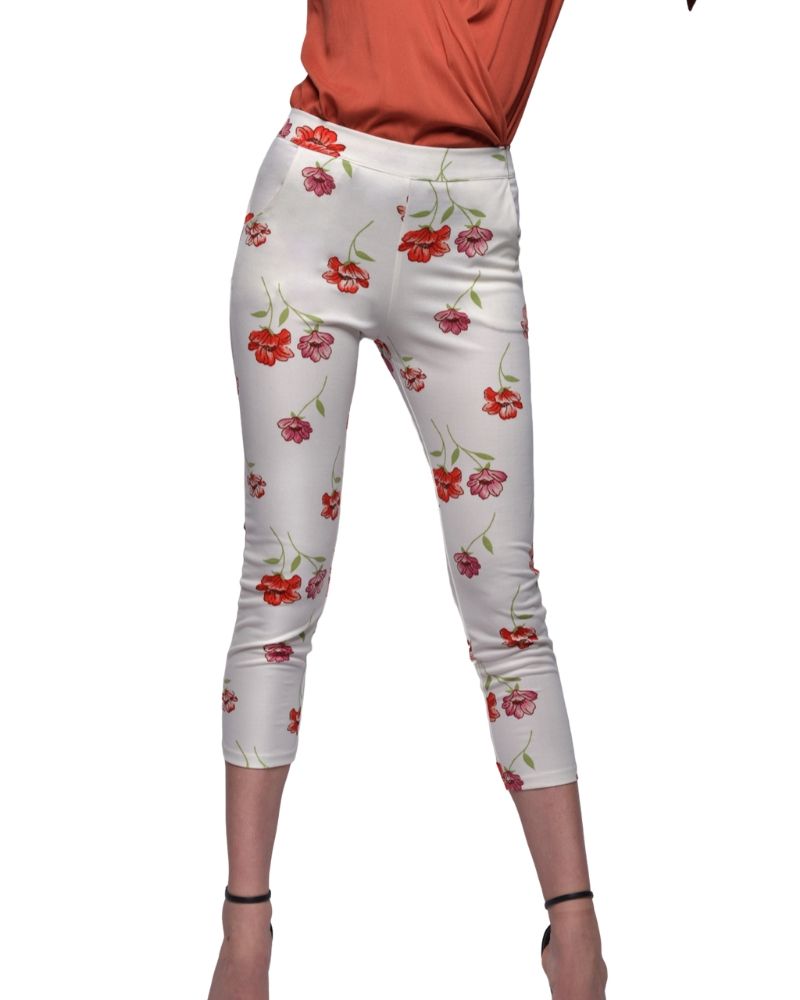 FLORAL CROP LEGGING PANTS | Claudia D'Armiento.