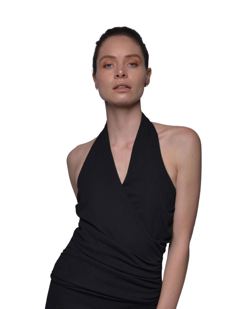 BLACK HALTER TOP | Claudia D'Armiento.