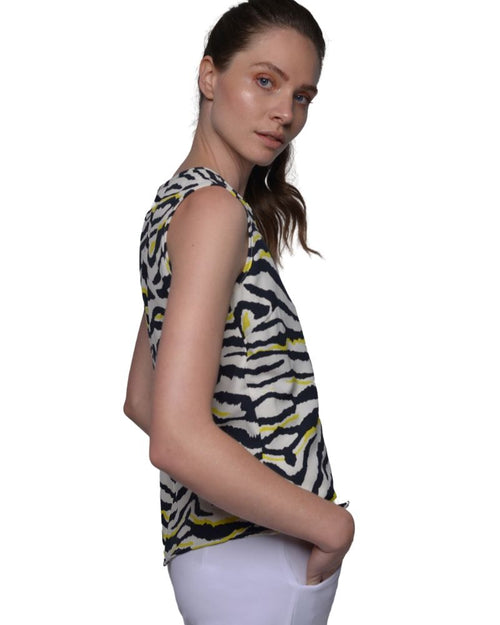 PRINTED TOP WITH V NECKLINE | Claudia D'Armiento.