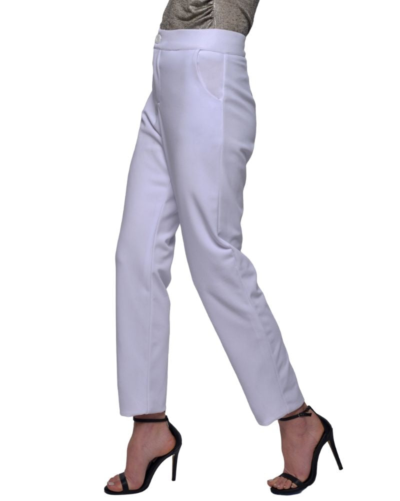 WHITE COMFORT DRESSY PANTS | Claudia D'Armiento.