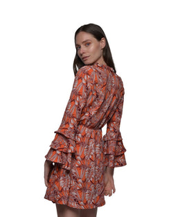 PRINTED DRESS WITH BELL SLEEVES | Claudia D'Armiento.